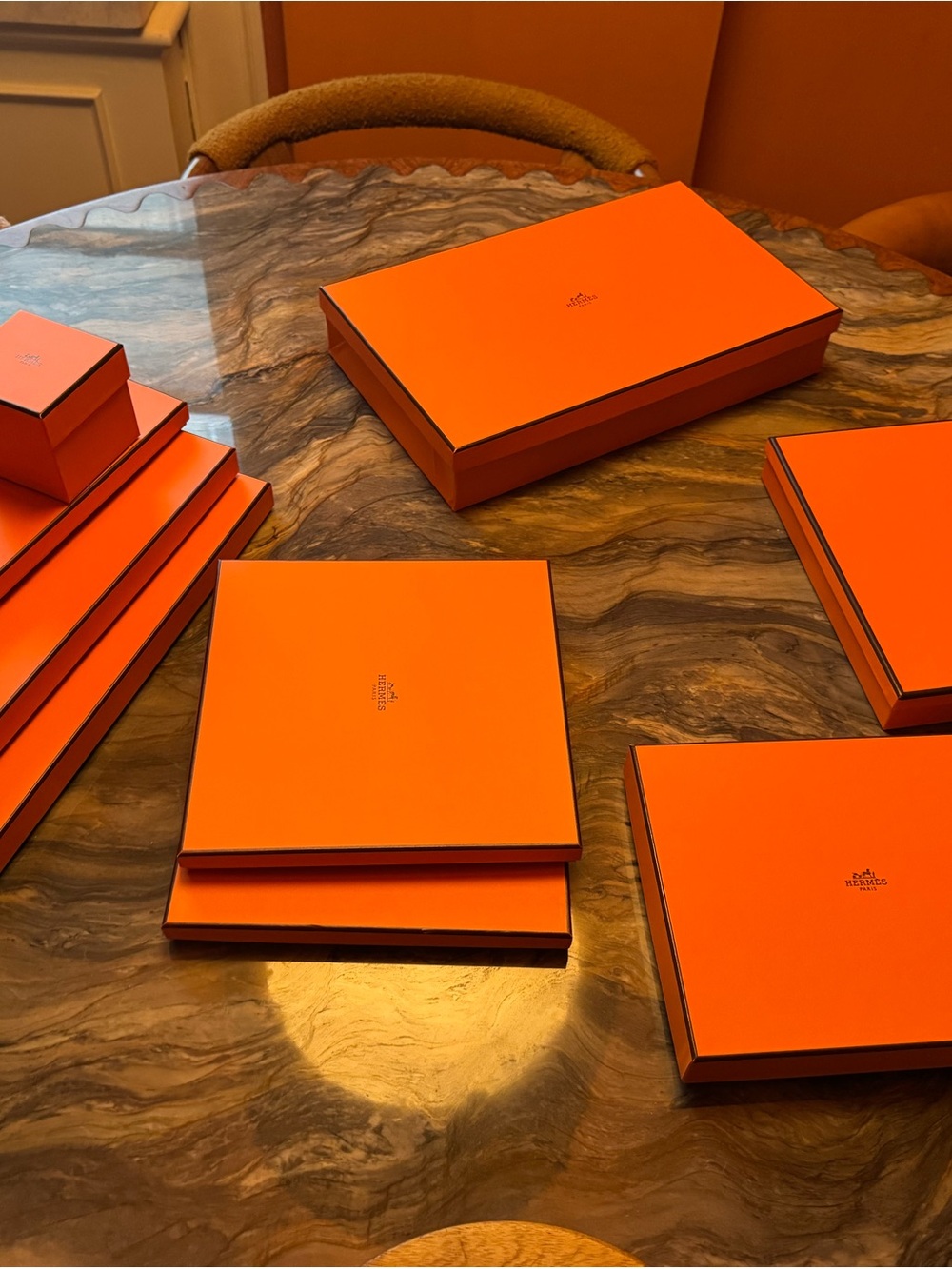 Hermes Orange Storage/Presentation Boxes Set